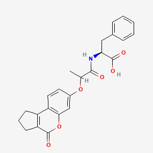 molecular formula C24H23NO6 B11017834 N-{2-[(4-oxo-1,2,3,4-tetrahydrocyclopenta[c]chromen-7-yl)oxy]propanoyl}-L-phenylalanine 