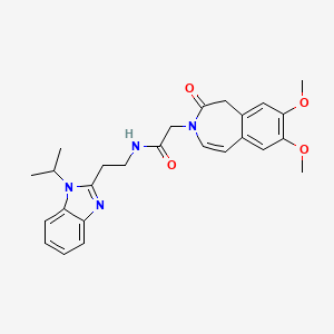 molecular formula C26H30N4O4 B11017835 2-(7,8-dimethoxy-2-oxo-1,2-dihydro-3H-3-benzazepin-3-yl)-N-{2-[1-(propan-2-yl)-1H-benzimidazol-2-yl]ethyl}acetamide 