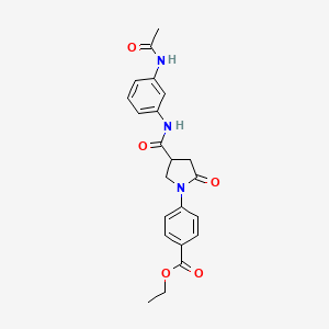 Ethyl 4-(4-{[3-(acetylamino)phenyl]carbamoyl}-2-oxopyrrolidin-1-yl)benzoate