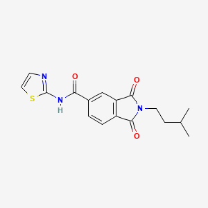 2-(3-methylbutyl)-1,3-dioxo-N-(1,3-thiazol-2-yl)-2,3-dihydro-1H-isoindole-5-carboxamide