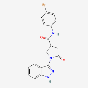 molecular formula C18H15BrN4O2 B11017862 N-(4-bromophenyl)-1-(1H-indazol-3-yl)-5-oxopyrrolidine-3-carboxamide 