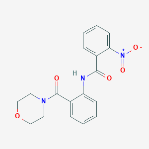 molecular formula C18H17N3O5 B11017887 N-[2-(morpholin-4-ylcarbonyl)phenyl]-2-nitrobenzamide 