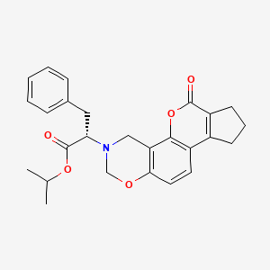 Isopropyl (2S)-2-[6-oxo-6,7,8,9-tetrahydro-2H-cyclopenta[3,4]chromeno[8,7-E][1,3]oxazin-3(4H)-YL]-3-phenylpropanoate