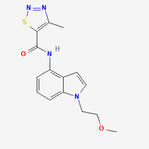 molecular formula C15H16N4O2S B11017930 N-[1-(2-methoxyethyl)-1H-indol-4-yl]-4-methyl-1,2,3-thiadiazole-5-carboxamide 