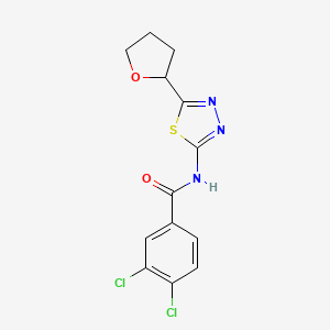 3,4-dichloro-N-[(2E)-5-(tetrahydrofuran-2-yl)-1,3,4-thiadiazol-2(3H)-ylidene]benzamide