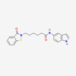 molecular formula C21H21N3O2S B11017940 N-(1H-indol-5-yl)-6-(3-oxo-1,2-benzothiazol-2(3H)-yl)hexanamide 