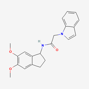 N-(5,6-dimethoxy-2,3-dihydro-1H-inden-1-yl)-2-(1H-indol-1-yl)acetamide