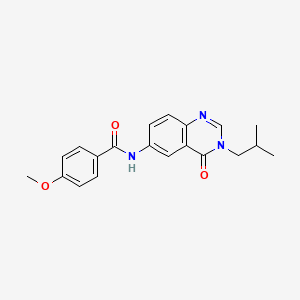 4-methoxy-N-[3-(2-methylpropyl)-4-oxo-3,4-dihydroquinazolin-6-yl]benzamide