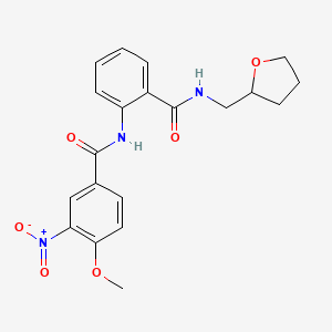 molecular formula C20H21N3O6 B11018014 4-methoxy-3-nitro-N-{2-[(tetrahydrofuran-2-ylmethyl)carbamoyl]phenyl}benzamide 