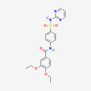 molecular formula C21H22N4O5S B11018022 3,4-diethoxy-N-[4-(pyrimidin-2-ylsulfamoyl)phenyl]benzamide 