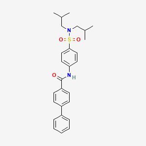 molecular formula C27H32N2O3S B11018027 N-{4-[bis(2-methylpropyl)sulfamoyl]phenyl}biphenyl-4-carboxamide 