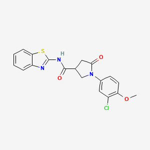 N-[(2E)-1,3-benzothiazol-2(3H)-ylidene]-1-(3-chloro-4-methoxyphenyl)-5-oxopyrrolidine-3-carboxamide