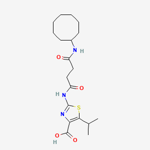 2-{[4-(Cyclooctylamino)-4-oxobutanoyl]amino}-5-(propan-2-yl)-1,3-thiazole-4-carboxylic acid