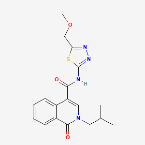 N-[5-(methoxymethyl)-1,3,4-thiadiazol-2-yl]-2-(2-methylpropyl)-1-oxo-1,2-dihydroisoquinoline-4-carboxamide