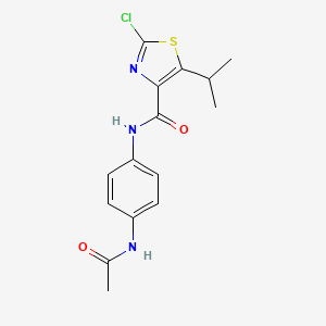 molecular formula C15H16ClN3O2S B11018064 N-[4-(acetylamino)phenyl]-2-chloro-5-(propan-2-yl)-1,3-thiazole-4-carboxamide 