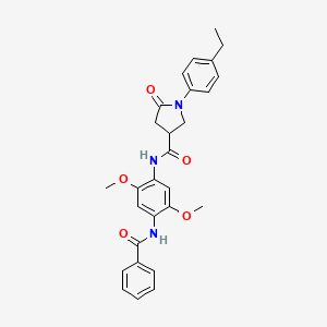 N-{2,5-dimethoxy-4-[(phenylcarbonyl)amino]phenyl}-1-(4-ethylphenyl)-5-oxopyrrolidine-3-carboxamide