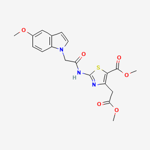 molecular formula C19H19N3O6S B11018087 methyl 2-{[(5-methoxy-1H-indol-1-yl)acetyl]amino}-4-(2-methoxy-2-oxoethyl)-1,3-thiazole-5-carboxylate 