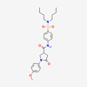 N-[4-(dibutylsulfamoyl)phenyl]-1-(4-methoxyphenyl)-5-oxopyrrolidine-3-carboxamide