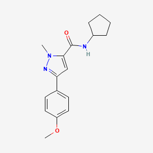 molecular formula C17H21N3O2 B11018102 N-cyclopentyl-3-(4-methoxyphenyl)-1-methyl-1H-pyrazole-5-carboxamide 