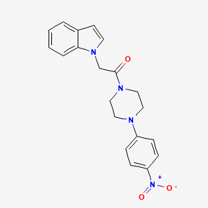 molecular formula C20H20N4O3 B11018106 2-(1H-indol-1-yl)-1-(4-(4-nitrophenyl)piperazin-1-yl)ethanone 