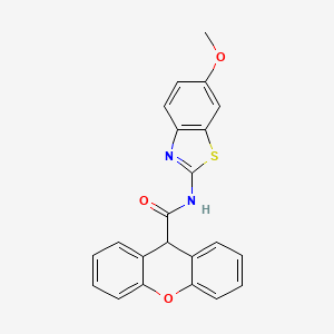 molecular formula C22H16N2O3S B11018170 N-(6-methoxy-1,3-benzothiazol-2-yl)-9H-xanthene-9-carboxamide 