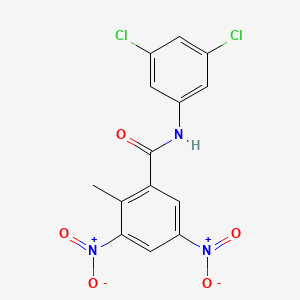 molecular formula C14H9Cl2N3O5 B11018180 N-(3,5-dichlorophenyl)-2-methyl-3,5-dinitrobenzamide 