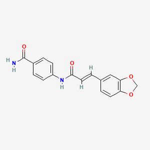 4-{[(2E)-3-(1,3-benzodioxol-5-yl)prop-2-enoyl]amino}benzamide