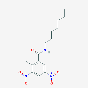 molecular formula C15H21N3O5 B11018186 N-heptyl-2-methyl-3,5-dinitrobenzamide 