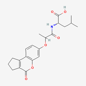 molecular formula C21H25NO6 B11018187 N-{2-[(4-oxo-1,2,3,4-tetrahydrocyclopenta[c]chromen-7-yl)oxy]propanoyl}-L-leucine 