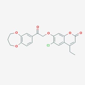 molecular formula C22H19ClO6 B11018208 6-chloro-7-[2-(3,4-dihydro-2H-1,5-benzodioxepin-7-yl)-2-oxoethoxy]-4-ethyl-2H-chromen-2-one 