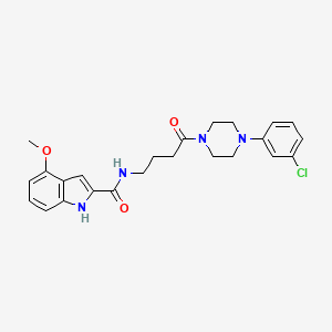 molecular formula C24H27ClN4O3 B11018233 N~2~-{4-[4-(3-chlorophenyl)piperazino]-4-oxobutyl}-4-methoxy-1H-indole-2-carboxamide 