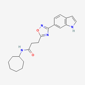 N-cycloheptyl-3-[3-(1H-indol-6-yl)-1,2,4-oxadiazol-5-yl]propanamide