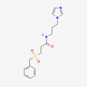 molecular formula C16H21N3O3S B11018247 3-(benzylsulfonyl)-N-[3-(1H-imidazol-1-yl)propyl]propanamide 