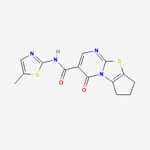 N-(5-methylthiazol-2-yl)-4-oxo-4,6,7,8-tetrahydrocyclopenta[4,5]thiazolo[3,2-a]pyrimidine-3-carboxamide