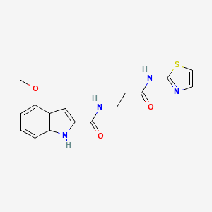 4-methoxy-N-[3-oxo-3-(1,3-thiazol-2-ylamino)propyl]-1H-indole-2-carboxamide