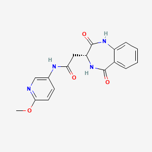 molecular formula C17H16N4O4 B11018279 2-(2,5-Dioxo-2,3,4,5-tetrahydro-1H-1,4-benzodiazepin-3-YL)-N~1~-(6-methoxy-3-pyridyl)acetamide 