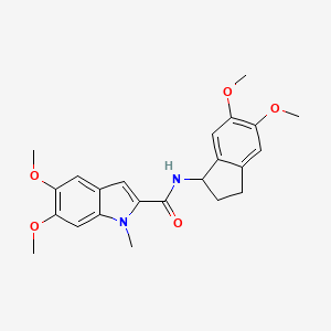 molecular formula C23H26N2O5 B11018282 N-(5,6-dimethoxy-2,3-dihydro-1H-inden-1-yl)-5,6-dimethoxy-1-methyl-1H-indole-2-carboxamide 