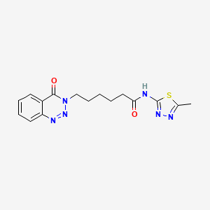 N-[(2Z)-5-methyl-1,3,4-thiadiazol-2(3H)-ylidene]-6-(4-oxo-1,2,3-benzotriazin-3(4H)-yl)hexanamide