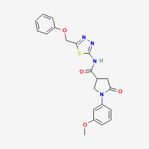 1-(3-methoxyphenyl)-5-oxo-N-[(2E)-5-(phenoxymethyl)-1,3,4-thiadiazol-2(3H)-ylidene]pyrrolidine-3-carboxamide