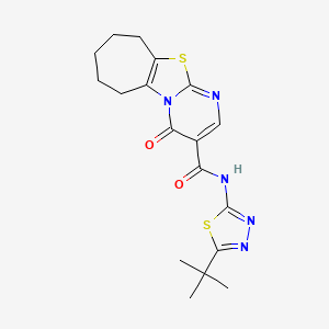 N-(5-tert-butyl-1,3,4-thiadiazol-2-yl)-4-oxo-7,8,9,10-tetrahydro-4H,6H-cyclohepta[4,5][1,3]thiazolo[3,2-a]pyrimidine-3-carboxamide