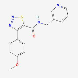 molecular formula C16H14N4O2S B11018316 4-(4-methoxyphenyl)-N-(pyridin-3-ylmethyl)-1,2,3-thiadiazole-5-carboxamide 