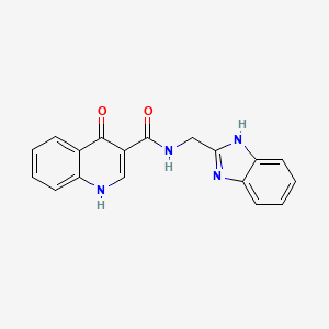 molecular formula C18H14N4O2 B11018320 N-(1H-benzimidazol-2-ylmethyl)-4-hydroxyquinoline-3-carboxamide 