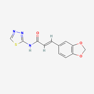 molecular formula C12H9N3O3S B11018333 (E)-3-(1,3-benzodioxol-5-yl)-N-(1,3,4-thiadiazol-2-yl)prop-2-enamide CAS No. 349541-49-7