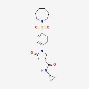 1-[4-(azepan-1-ylsulfonyl)phenyl]-N-cyclopropyl-5-oxopyrrolidine-3-carboxamide