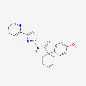 4-(4-methoxyphenyl)-N-(4-(pyridin-2-yl)thiazol-2-yl)tetrahydro-2H-pyran-4-carboxamide