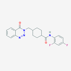 molecular formula C21H20F2N4O2 B11018353 trans-N-(2,4-difluorophenyl)-4-[(4-oxo-1,2,3-benzotriazin-3(4H)-yl)methyl]cyclohexanecarboxamide 