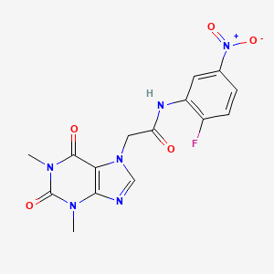 2-(1,3-dimethyl-2,6-dioxo-1,2,3,6-tetrahydro-7H-purin-7-yl)-N-(2-fluoro-5-nitrophenyl)acetamide