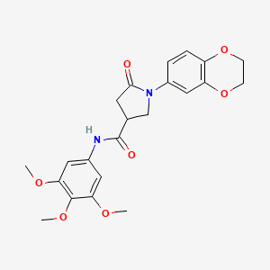 1-(2,3-dihydro-1,4-benzodioxin-6-yl)-5-oxo-N-(3,4,5-trimethoxyphenyl)pyrrolidine-3-carboxamide