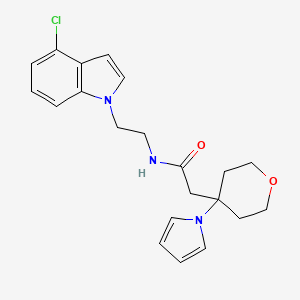 N-[2-(4-chloro-1H-indol-1-yl)ethyl]-2-[4-(1H-pyrrol-1-yl)tetrahydro-2H-pyran-4-yl]acetamide