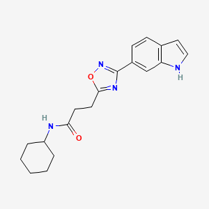 N-cyclohexyl-3-[3-(1H-indol-6-yl)-1,2,4-oxadiazol-5-yl]propanamide